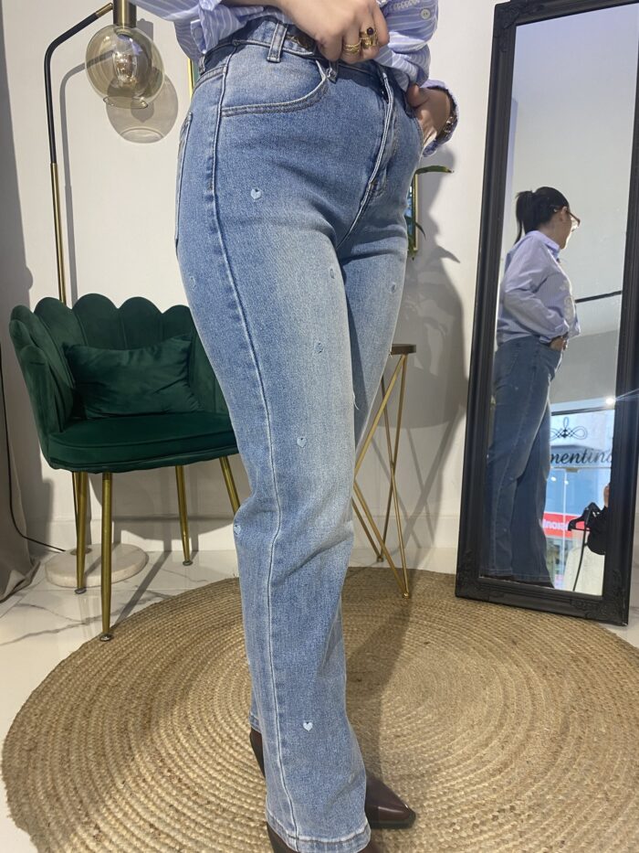 Jeans algodón lavado corazones - Imagen 3