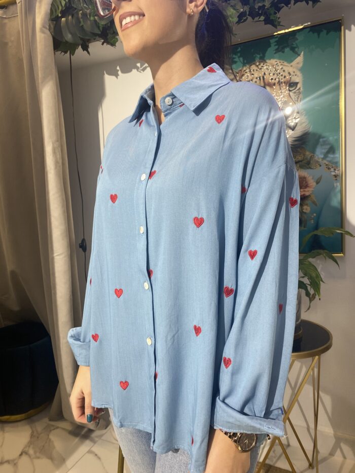 Camisa tencel fluida corazones - Imagen 3